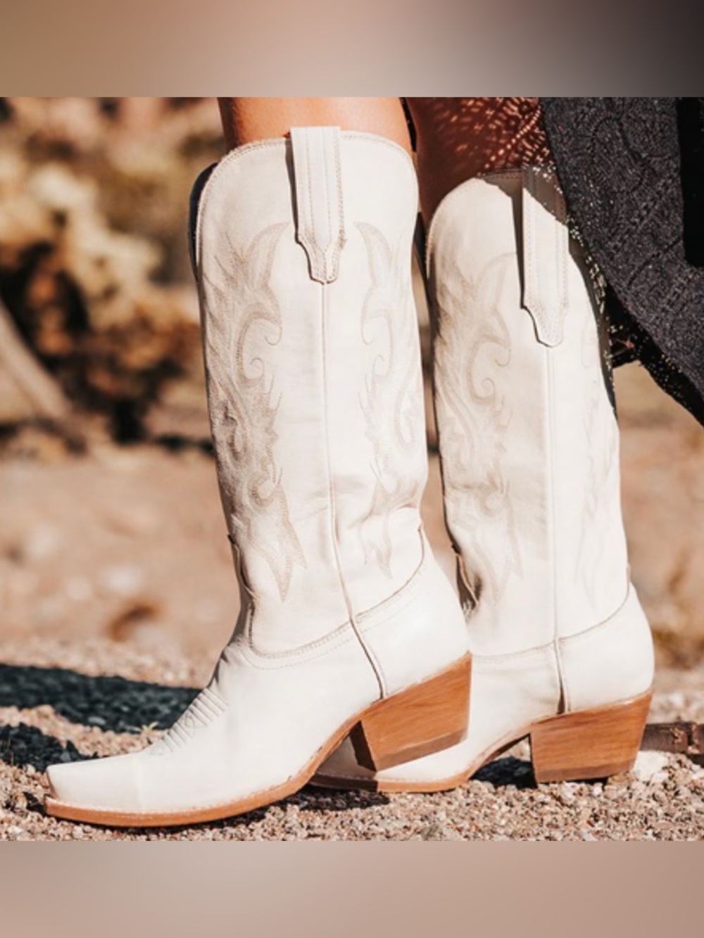 FREEBIRD Women's Ivory / Beige -  Western Cowboy Boots -  Leather - Handmade